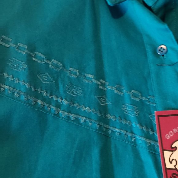 NWT Gordon & James Green Aztec Embroidered Western women's Shirt Size L - Picture 3 of 6